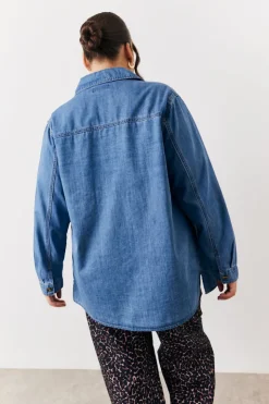 Outlet In The Style Denim Shirt Blue
