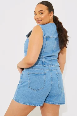 Clearance In the Style Denim Shorts Blue