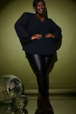 New In the Style Diamante Embellished Blouse Black