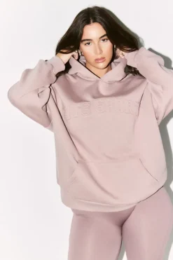 Fits Distressed Hoodie Mauve