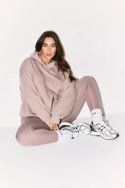Fits Distressed Hoodie Mauve