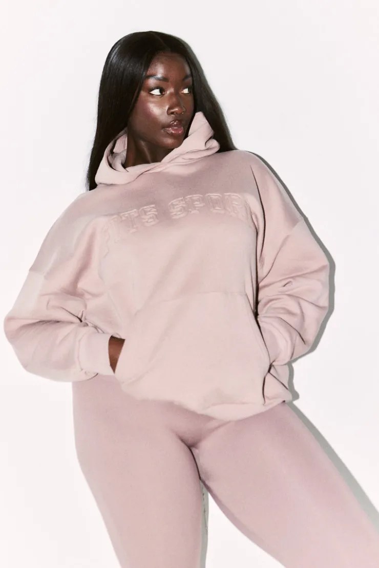 Fits Distressed Hoodie Mauve