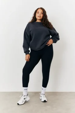 Clearance Fits Distressed Oversized Sweater Charcoal