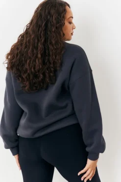 Clearance Fits Distressed Oversized Sweater Charcoal