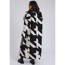 Clearance Urban Bliss Dogtooth Borg Longline Jacket
