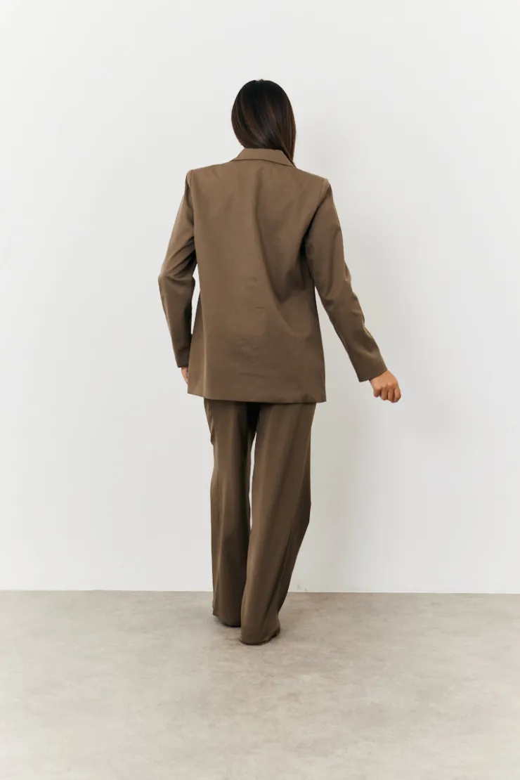 Online In The Style Double Breasted Tailored Co-Ord Blazer Camel