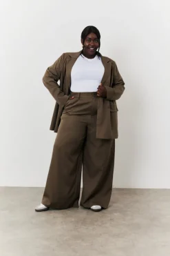 Online In The Style Double Breasted Tailored Co-Ord Blazer Camel