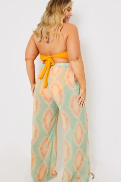 Best In the Style Elasticated Wide Leg Co-Ord Beach Trousers Multicoloured