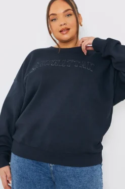 Clearance In the Style Embroidered Distressed Oversized Sweatshirt Charcoal