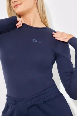 Online In The Style Embroidered Jersey Long Sleeve Crew Neck Top