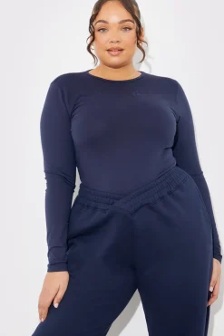 Online In The Style Embroidered Jersey Long Sleeve Crew Neck Top