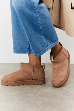 Best In The Style Faux Fur Ankle Boot Taupe