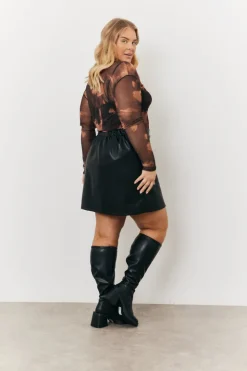 Online In the Style Faux Leather Skirt Black