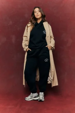 Best Fits Embroidered Co-Ord Hoodie Black