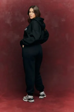 Best Fits Embroidered Co-Ord Joggers Black