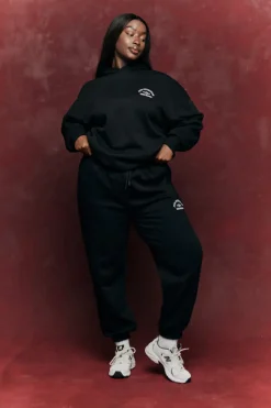 Best Fits Embroidered Co-Ord Joggers Black
