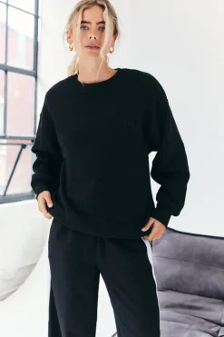 Discount Fits Tonal Embroidered Sweatshirt Black