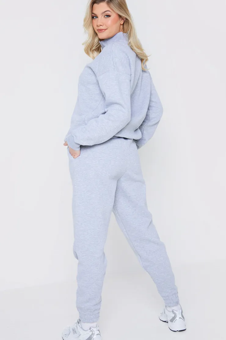Sale In The Style Fleeceback Cuff Oversized Jogger Grey