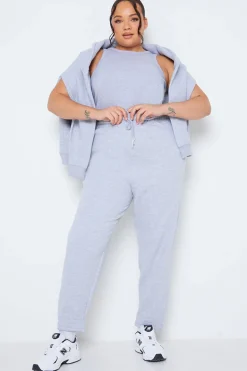 Sale In The Style Fleeceback Cuff Oversized Jogger Grey