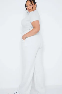 Clearance Fits Fleeceback Straight Leg Jogger Grey