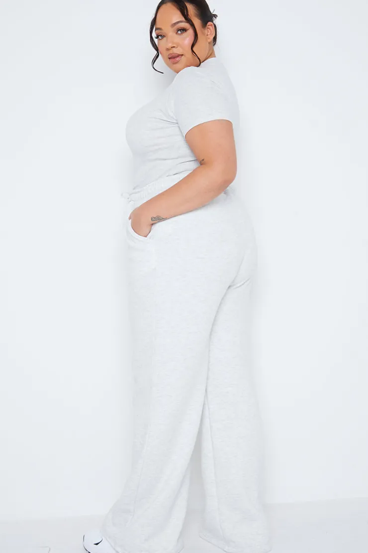 Clearance Fits Fleeceback Straight Leg Jogger Grey