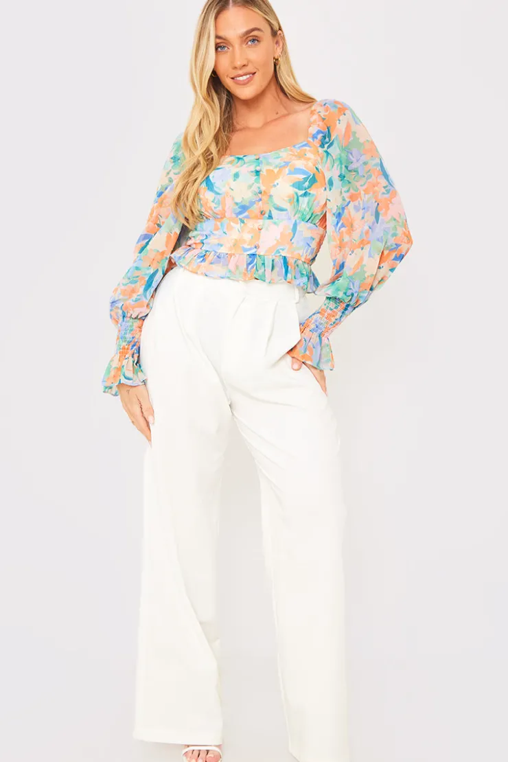 Clearance In the Style Floral Milkmaid Blouse Multi