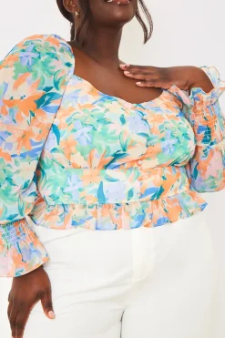 Clearance In the Style Floral Milkmaid Blouse Multi