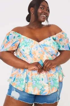 Best In the Style Floral Wrap Blouse Multi