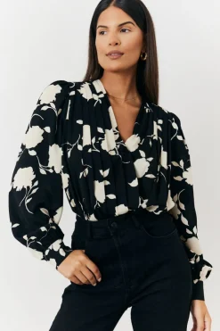 Hot In The Style Floral Wrap Bodysuit Print