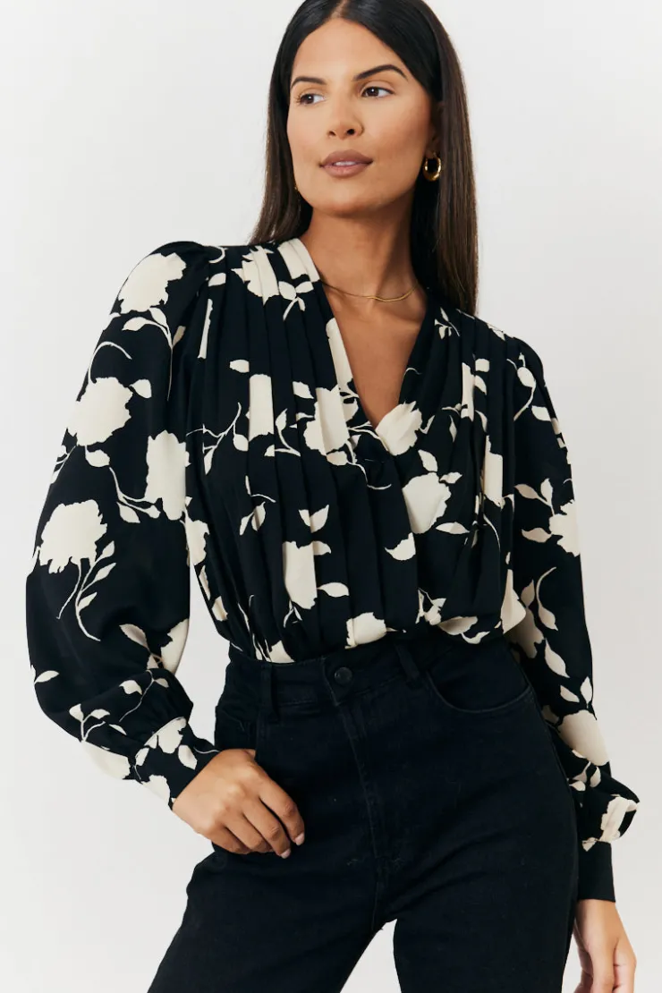 Hot In The Style Floral Wrap Bodysuit Print