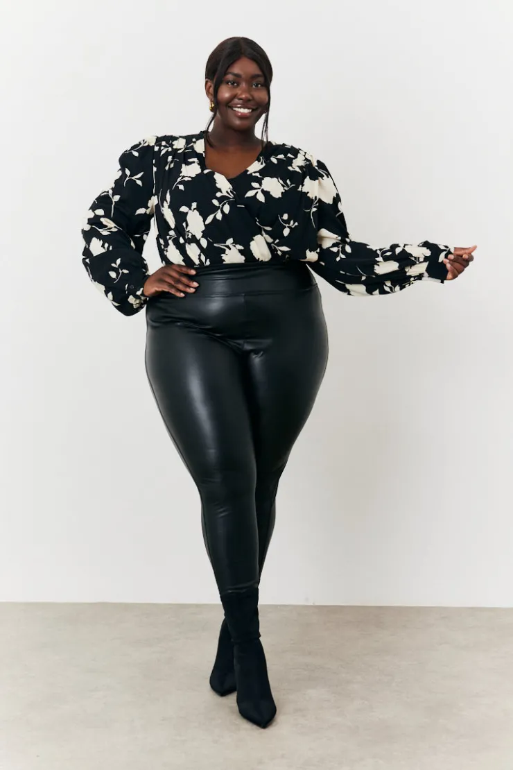 Hot In The Style Floral Wrap Bodysuit Print