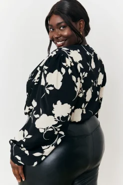 Hot In The Style Floral Wrap Bodysuit Print