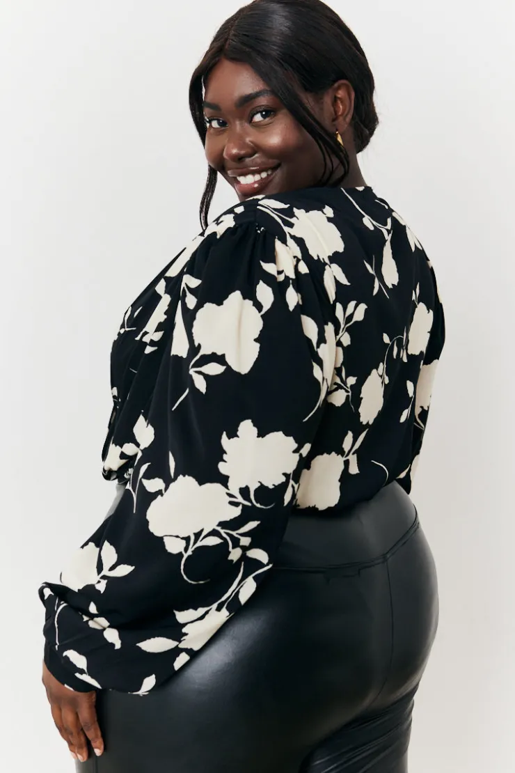 Hot In The Style Floral Wrap Bodysuit Print