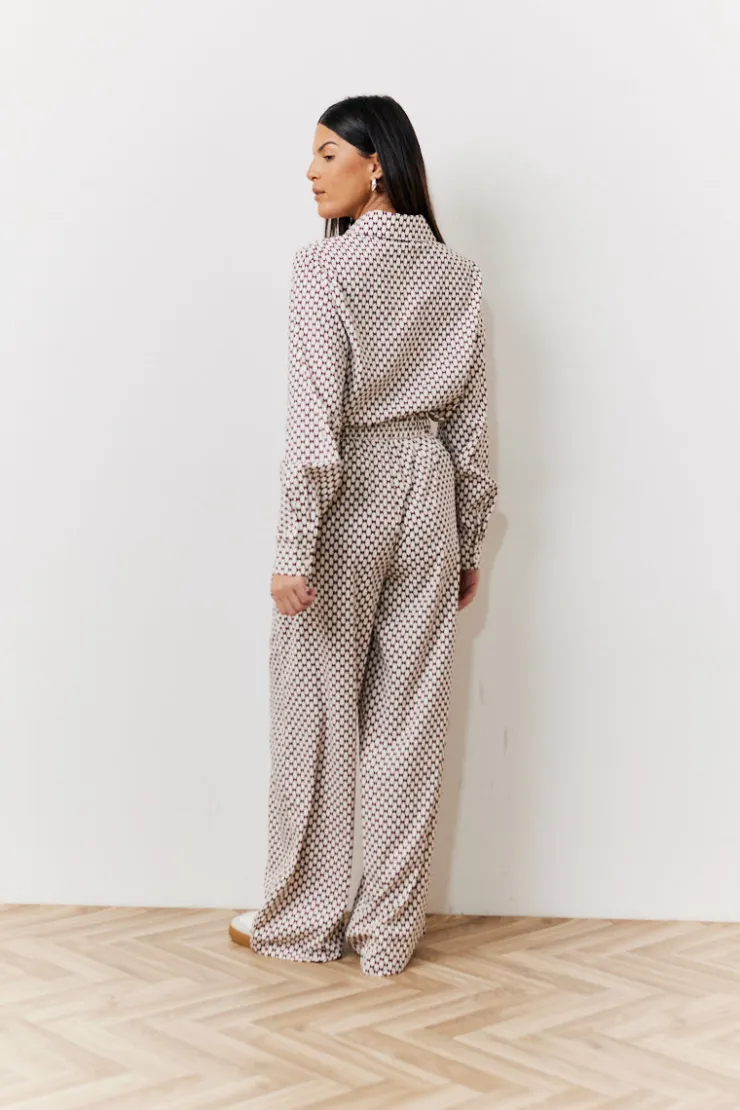 Outlet In the Style Geo Printed Relaxed Shirt Cream