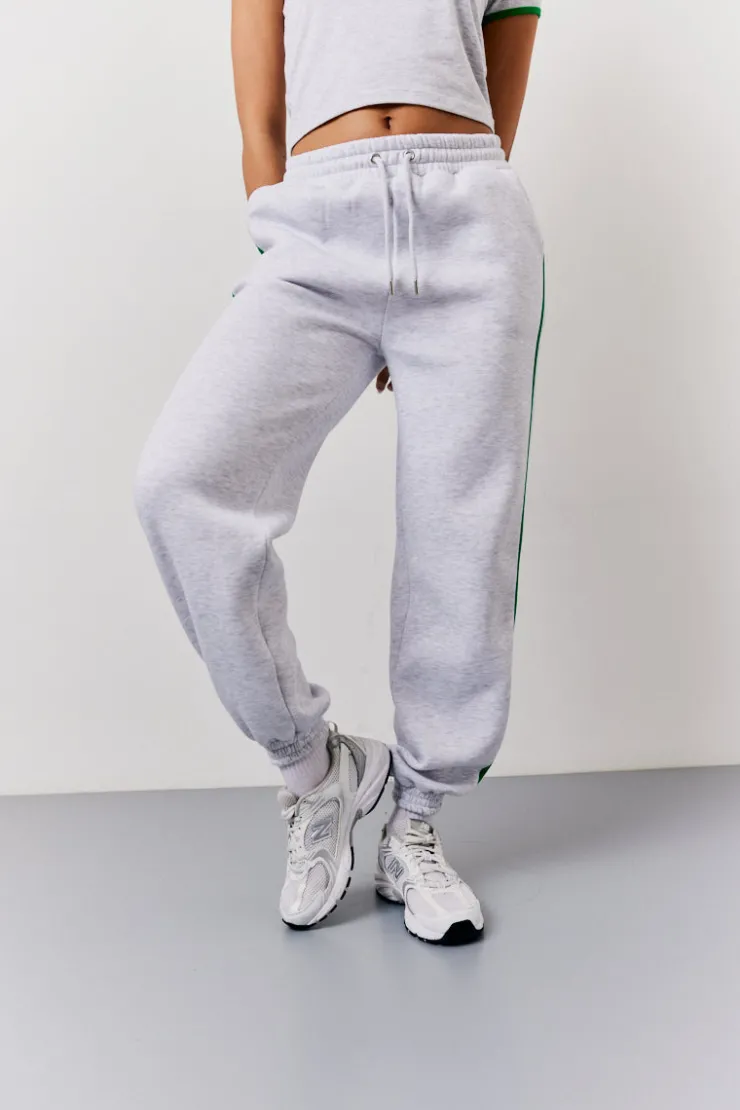 Best Fits Marl Side Stripe Cuffed Co-Ord Jogger Grey