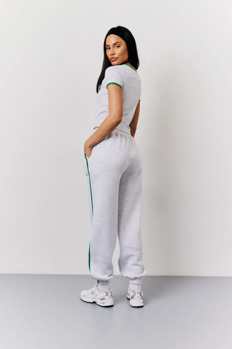 Best Fits Marl Side Stripe Cuffed Co-Ord Jogger Grey