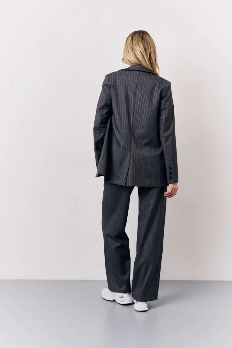 New In the Style Pinstripe Tailored Blazer Grey