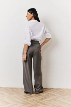 Clearance In The Style Waistband Detail Tailored Trouser Grey