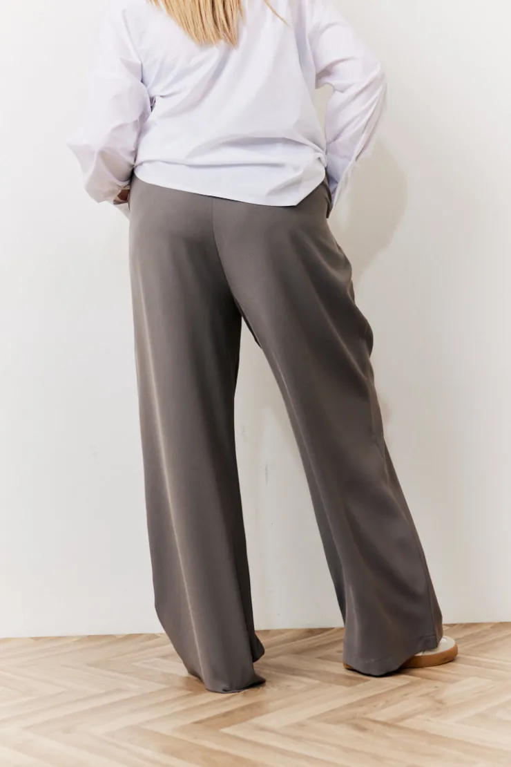 Clearance In The Style Waistband Detail Tailored Trouser Grey