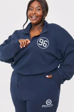 Online In the Style Half Zip '96' Printed Toggle Sweater