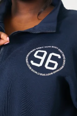 Online In the Style Half Zip '96' Printed Toggle Sweater