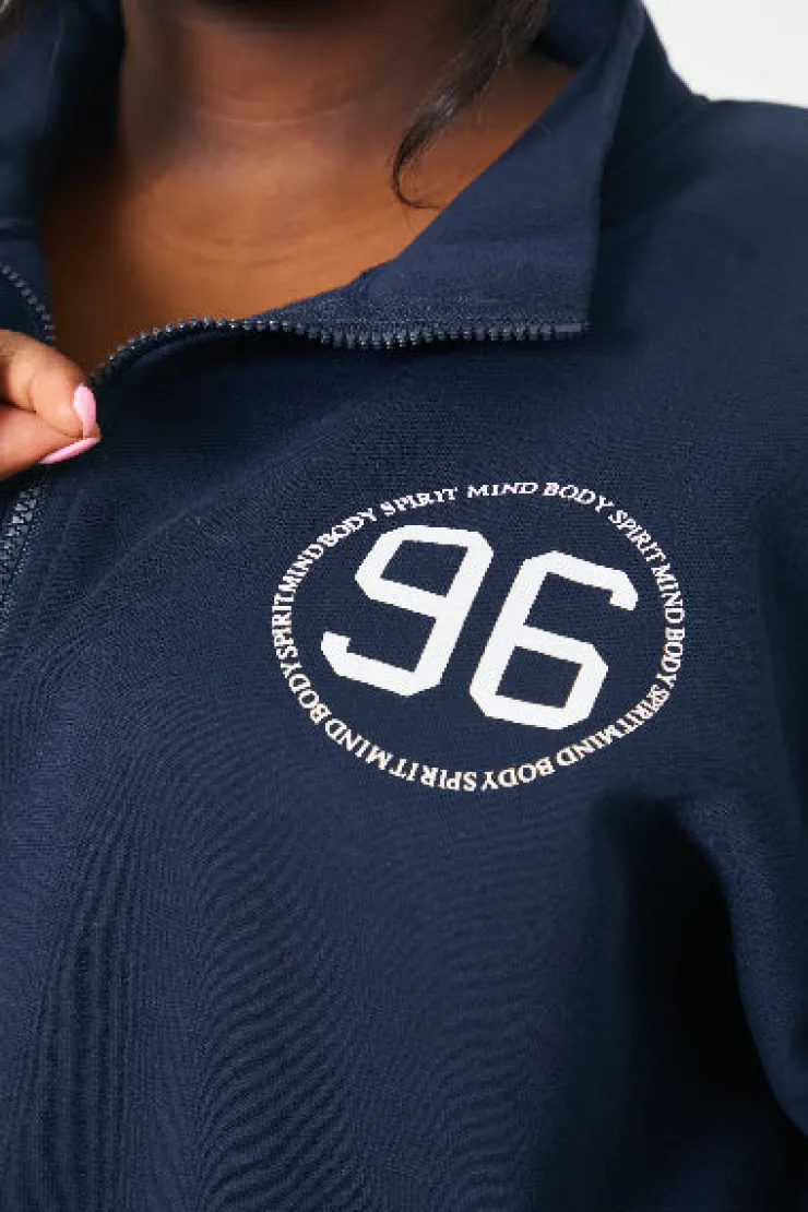 Online In the Style Half Zip '96' Printed Toggle Sweater