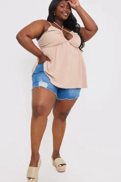 Discount In the Style Halterneck Cami Top Stone