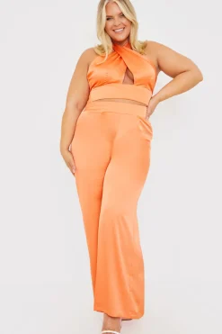 Outlet In The Style Halterneck Cross Over Top Rust