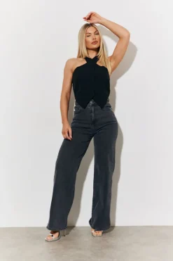 Online In The Style Halterneck Waistcoat Black