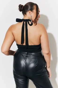 Online In The Style Halterneck Waistcoat Black