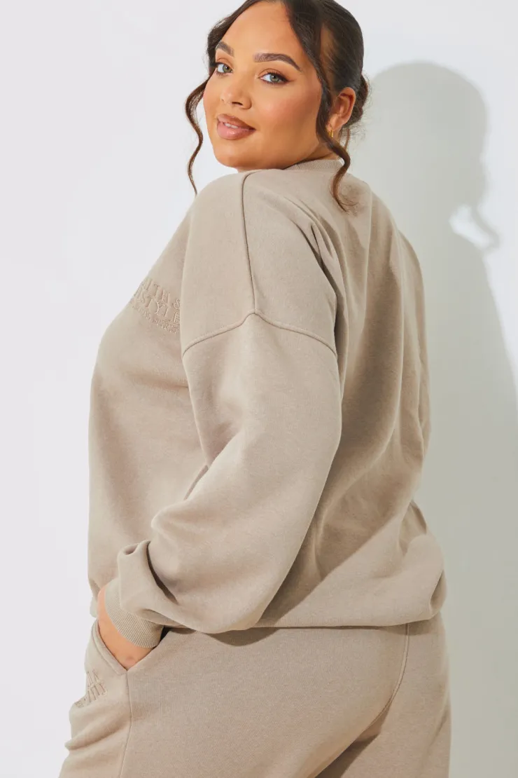 Online In the Style Health and Lifestyle' Oversized Sweater Sand