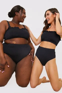 Hot In the Style High Waist Bikini Bottom Black
