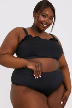 Hot In the Style High Waist Bikini Bottom Black
