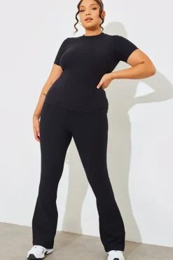 Outlet Fits High Waist Kick Flare Rib Trouser